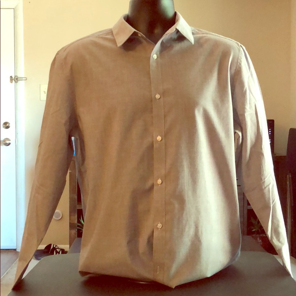 Gray long sleeve dress shirt